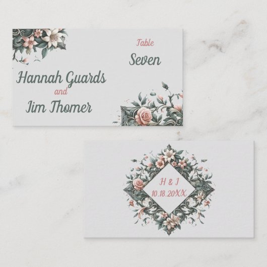 Earthy Floral Vine Place Card Plaatskaartje (Voorkant / Achterkant)