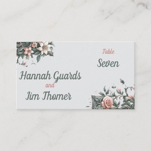 Earthy Floral Vine Place Card Plaatskaartje (Voorkant)