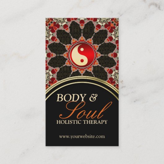 Earthy Flower New age YinYang Visitekaartje (Voorkant)