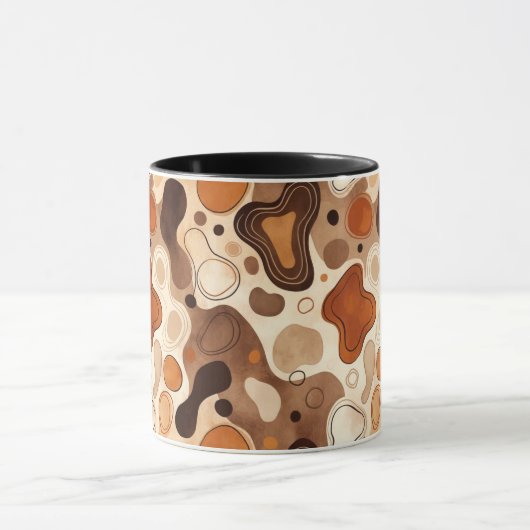 Earthy Fluid Shapes Mug – Minimal Abstract Style Mok (Midden)