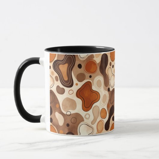 Earthy Fluid Shapes Mug – Minimal Abstract Style Mok (Links)