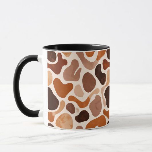 Earthy Fluid Shapes Mug – Minimal Abstract Style Mok (Links)