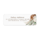 Earthy Foliage Pampas Grass Boho Etiket (Voorkant)