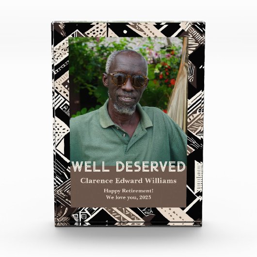 Earthy Geometric Retirement Gift for Black Dad Fotoblokken (Voorkant)
