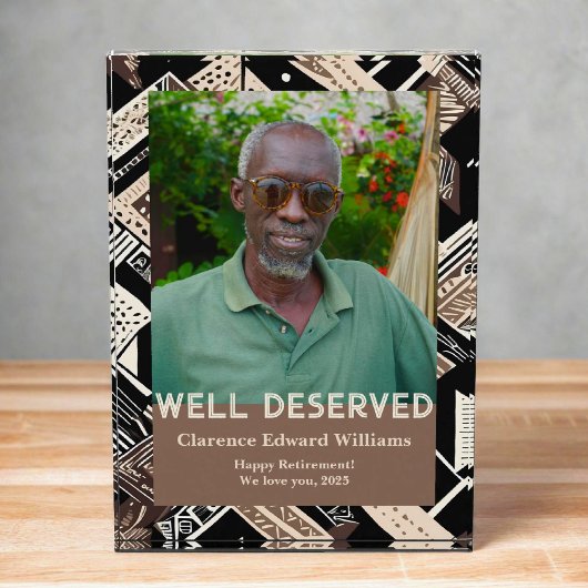 Earthy Geometric Retirement Gift for Black Dad Fotoblokken