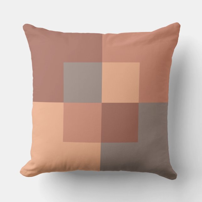 Earthy Geometric Sienna Terracotta Warm Brown Buitenkussen (Voorkant)