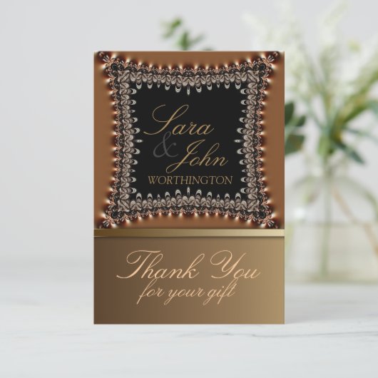 Earthy Gold Hartelijk dank Opmerking Kaart (Staand voorkant)