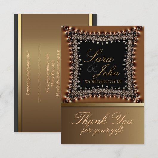 Earthy Gold Hartelijk dank Opmerking Kaart (Voorkant / Achterkant)