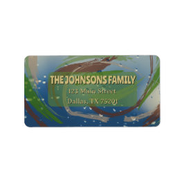 Earthy Green, Brown & Beige Return Address Label