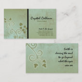 Earthy Green Curly Business Card Template Visitekaartje (Voorkant / Achterkant)