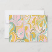 Earthy Green Pastel Abstract Marble Personalized Bedankkaart (Achterkant)