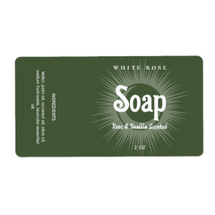 Earthy Green Tone Boho Soap Labels