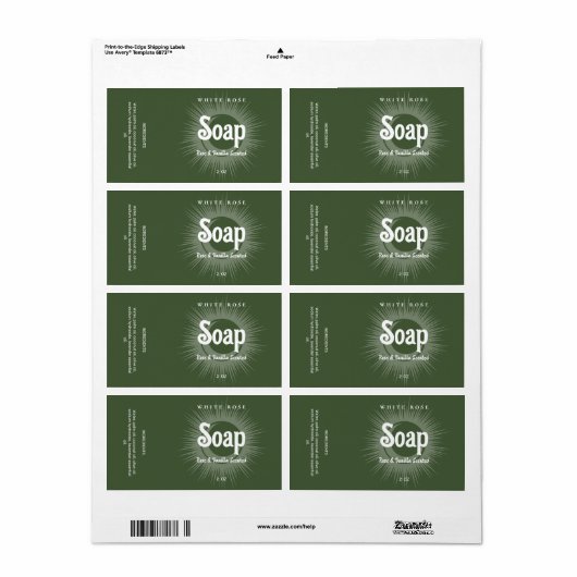 Earthy Green Tone Boho Soap Labels (Full Sheet)