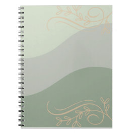 Earthy Green with Gold Accents Notebook – Natural  Notitieboek