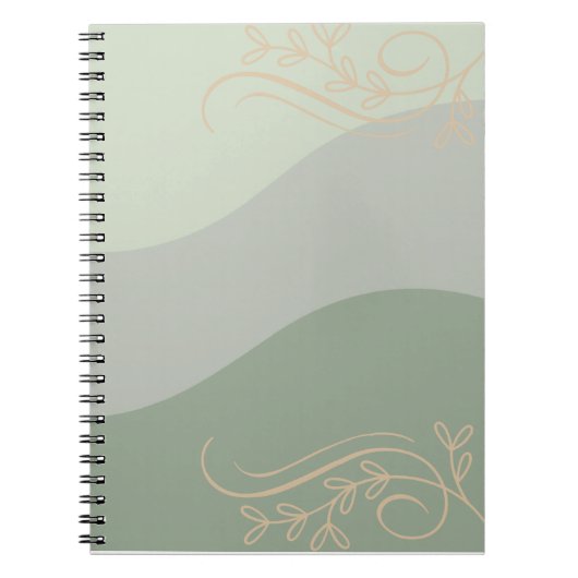 Earthy Green with Gold Accents Notebook – Natural Notitieboek (Voorkant)