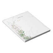 Earthy Greenery Watercolor Personalized Name Notitieblok (Schuin)