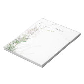 Earthy Greenery Watercolor Personalized Name Notitieblok (Linkerzijde)