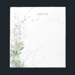 Earthy Greenery Watercolor Personalized Name Notitieblok<br><div class="desc">Beautiful delicate watercolor greenery adorns the pages. This is part of a collection,  be sure to visit my shop to see more of my designs that match this.</div>