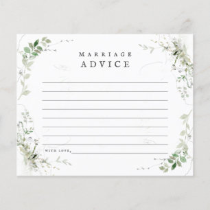 Earthy Greenery Waterverf Wedding Advice Kaart