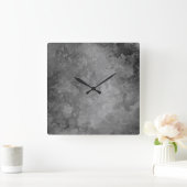 Earthy Grey Faux Stone Abstract Square Wall Clock Vierkante Klok (Huis)