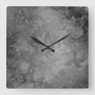 Earthy Grey Faux Stone Abstract Square Wall Clock Vierkante Klok
