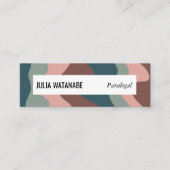 Earthy Handmade Wavy Stripes w Social Icons Mini Visitekaartje (Voorkant)