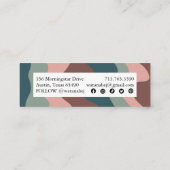 Earthy Handmade Wavy Stripes w Social Icons Mini Visitekaartje (Achterkant)