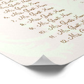 Earthy Hues Green Damask Seating Chart 10 Tables Poster (Hoek)