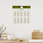 Earthy Hues Green Damask Seating Chart 10 Tables Poster (Keuken)