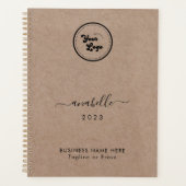 Earthy Kraft Style Name Year Custom Business Logo Planner (Voorkant)
