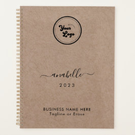Earthy Kraft Style Name Year Custom Business Logo Planner