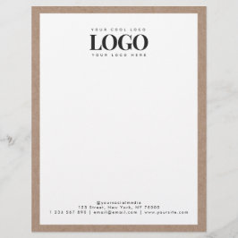 Earthy Kraft Voeg je rectangle Business Logo toe Briefhoofd