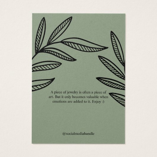 Earthy Leaf Jewelry Earring Display Kaart (Achterkant)