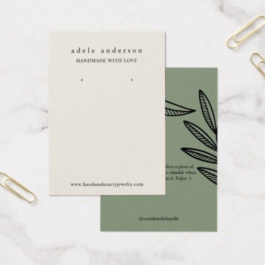 Earthy Leaf Jewelry Earring Display Kaart (Kantoor)