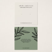 Earthy Leaf Jewelry Stud die Display Kaart verdien (Voorkant /achterkant)