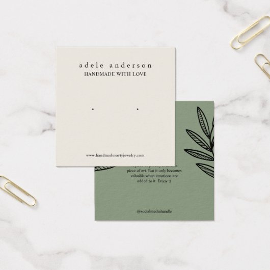 Earthy Leaf Jewelry Stud die Display Kaart verdien (Kantoor)