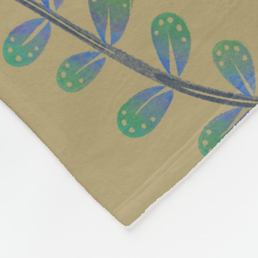 Earthy Leaf Swirl Fleece Deken (Hoek)