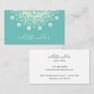 Earthy Lotus Flower Mandala Yoga Visitekaartje