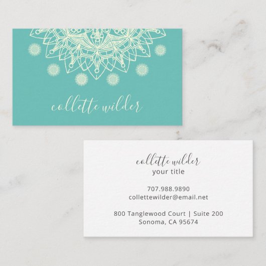 Earthy Lotus Flower Mandala Yoga Visitekaartje (Voorkant / Achterkant)