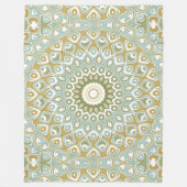 Earthy Mandala in Green, Gold, and Soft Blue Fleece Deken (Voorkant)