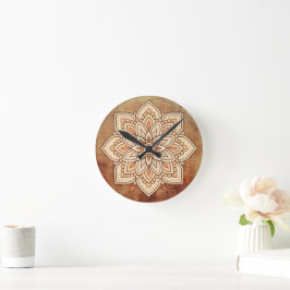 Earthy Mandala Ronde Klok