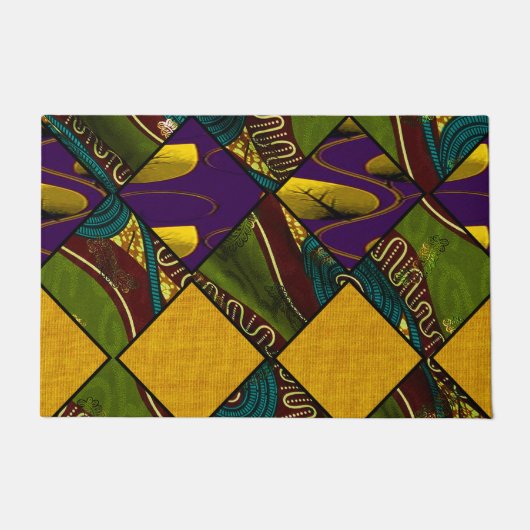 Earthy Mardi Gras African Print Deurmat (Voorkant)
