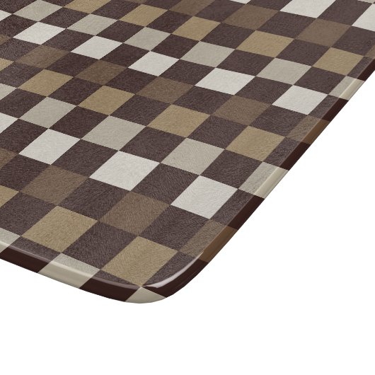 Earthy minerals checkerboard pattern snijplank (Hoek)