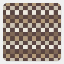 Earthy minerals checkerboard pattern vierkante sticker