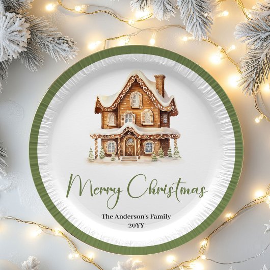 Earthy Minimal Christmas Custom Family Dinner  Papieren Bordje