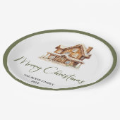 Earthy Minimal Christmas Custom Family Dinner  Papieren Bordje (Gekanteld)