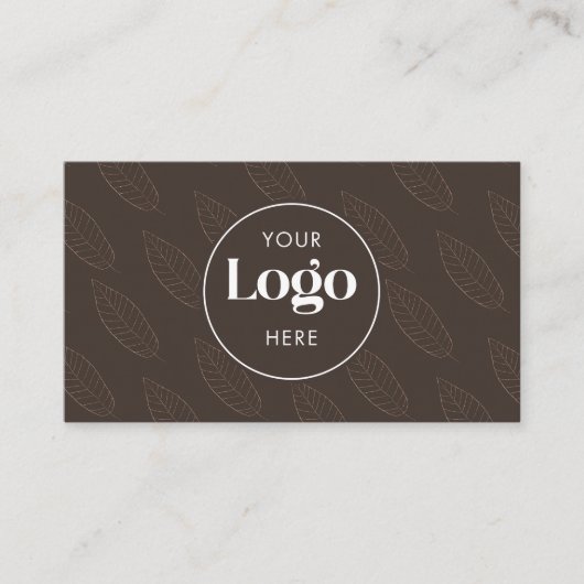 Earthy Minimalist Botanical Custom Logo QR Code Visitekaartje (Voorkant)