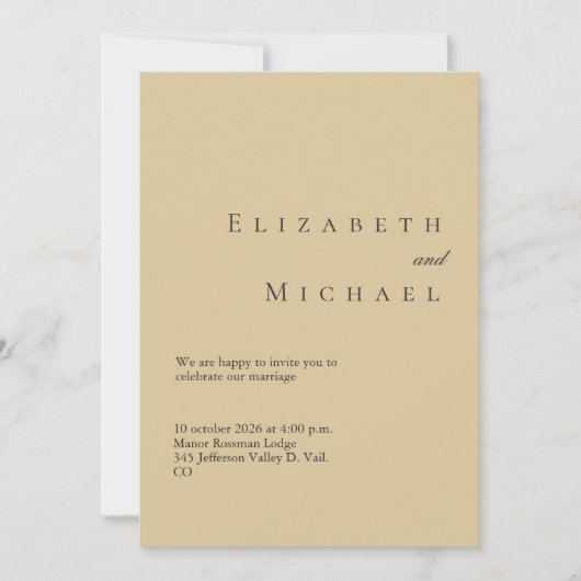 Earthy Minimalist Pale Beige Wedding QR Code Kaart (Voorkant)