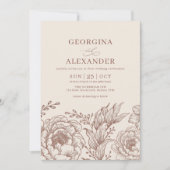 Earthy Modern  Botanische Terracotta Wedding Kaart (Voorkant)