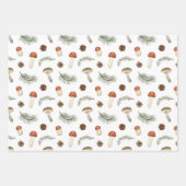 Earthy Mushrooms Pine Tree Branch Pinecones Gift Inpakpapier Vel (Voorkant 3)